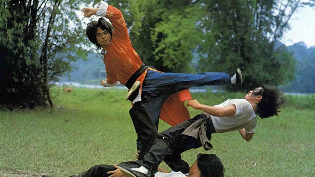 Crazy Guy with Super Kung Fu backdrop