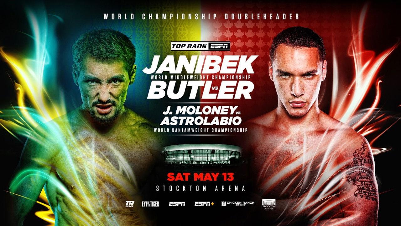 Janibek Alimkhanuly vs. Steven Butler backdrop