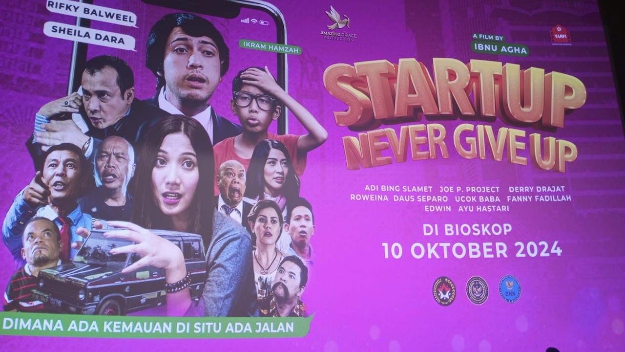 Start Up Never Give Up backdrop