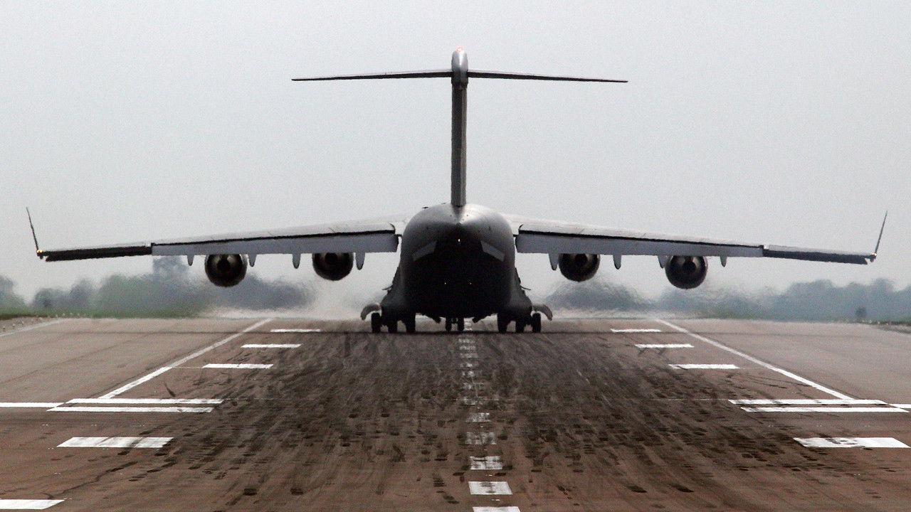 Inside RAF Brize Norton backdrop