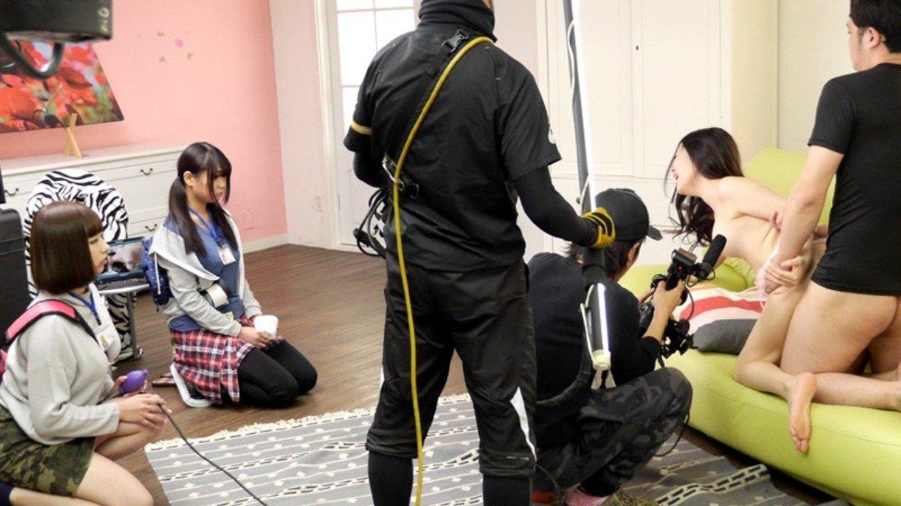 A Girl With Big Tits Has Applied To Become One Of Our Assistant Directors, So We Asked Her If She'd Like Become One Of Our Porn Stars Instead! Once She Got A Load Of Our Male Stars' Pro Techniques She Agreed - backdrop