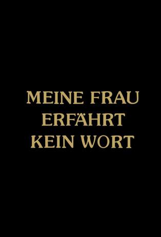 Meine Frau erfährt kein Wort film afişi