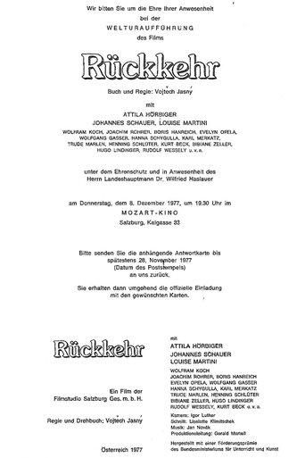 Die Rückkehr des alten Herrn film afişi