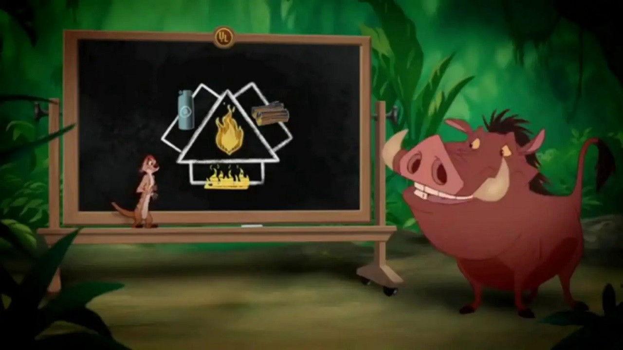 Wild About Safety: Timon and Pumbaa Safety Smart About Fire backdrop