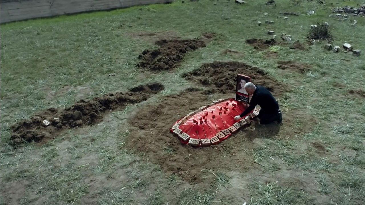 The grave under the plum tree backdrop