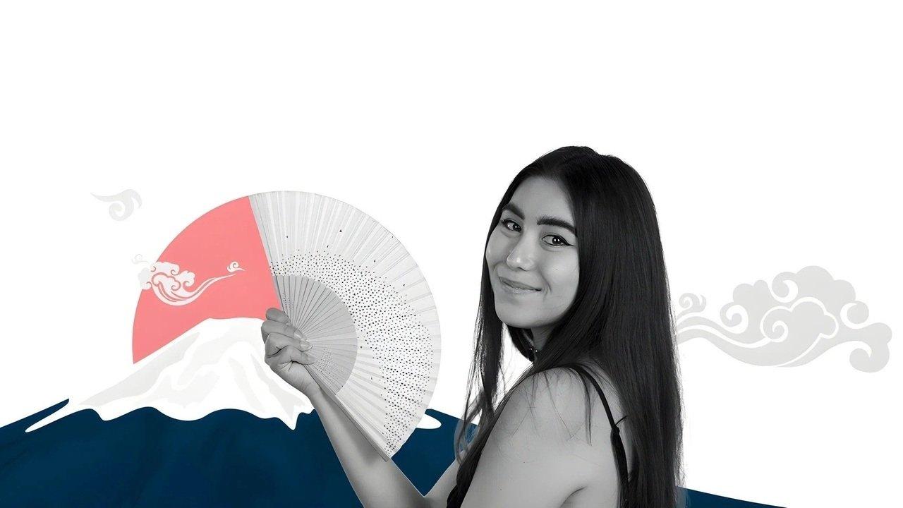 Naomi in Japan backdrop