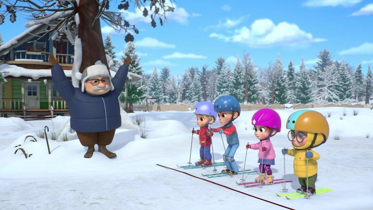 Tarbosaurs. Winter Adventures backdrop