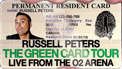 Russell Peters: The Green Card Tour logo